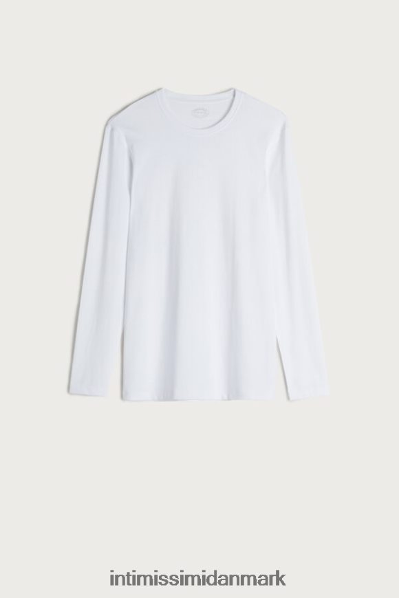 Intimissimi langærmet stretch supima bomuldstop Mænd 001-hvid beklædning 8DZ4XJ278