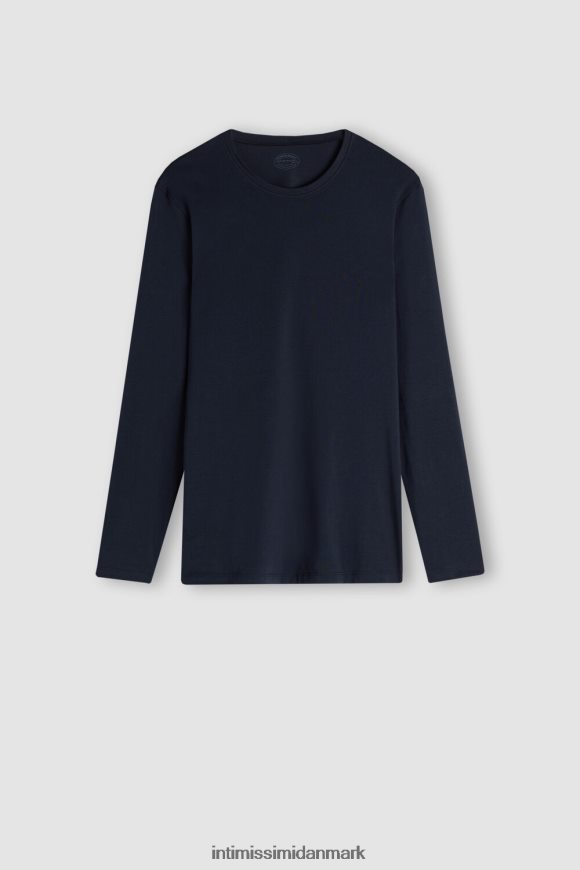Intimissimi langærmet stretch supima bomuldstop Mænd 800-midnatsblå beklædning 8DZ4XJ268