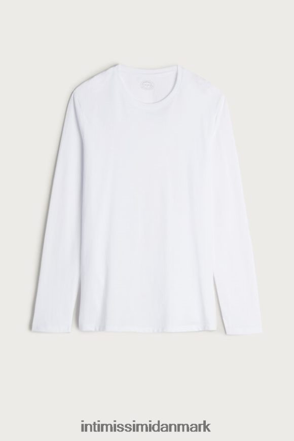 Intimissimi langærmet supima bomuldstop Mænd 001-hvid beklædning 8DZ4XJ294