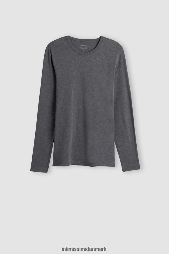 Intimissimi langærmet supima bomuldstop Mænd 5227-koksgrå melange beklædning 8DZ4XJ229