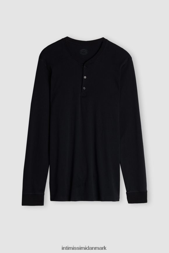 Intimissimi langærmet top i supima interlock Mænd 019-sort beklædning 8DZ4XJ259