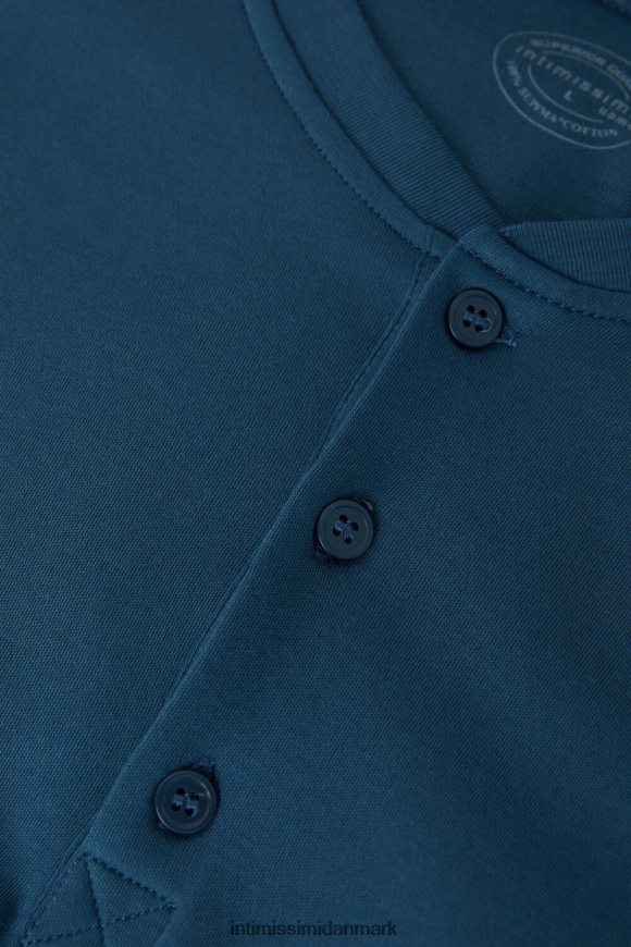 Intimissimi langærmet top i supima interlock Mænd 202j-tåget blå beklædning 8DZ4XJ197