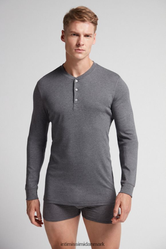Intimissimi langærmet top i supima interlock Mænd 5227-koksgrå melange beklædning 8DZ4XJ258