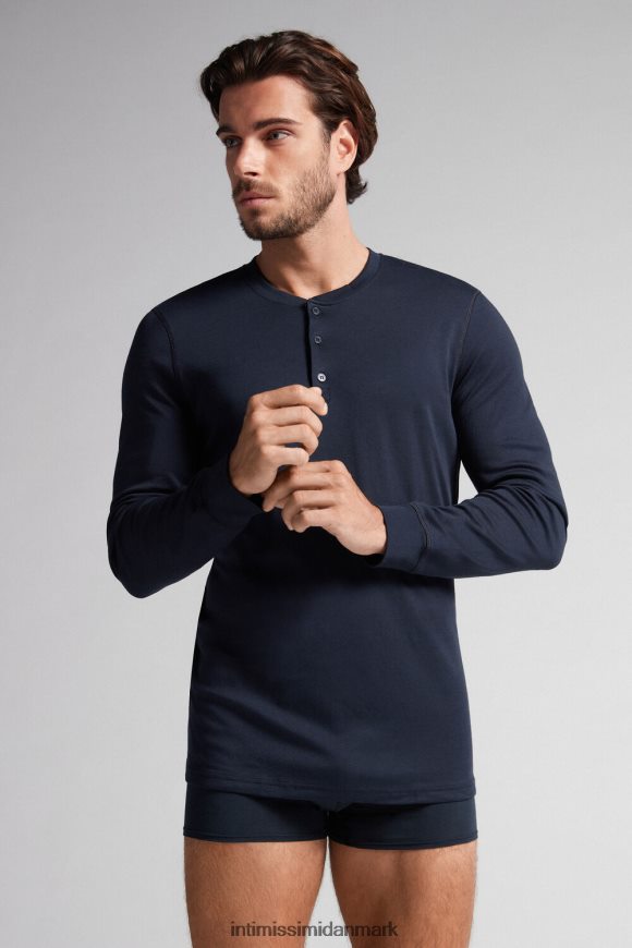 Intimissimi langærmet top i supima interlock Mænd 800-midnatsblå beklædning 8DZ4XJ257
