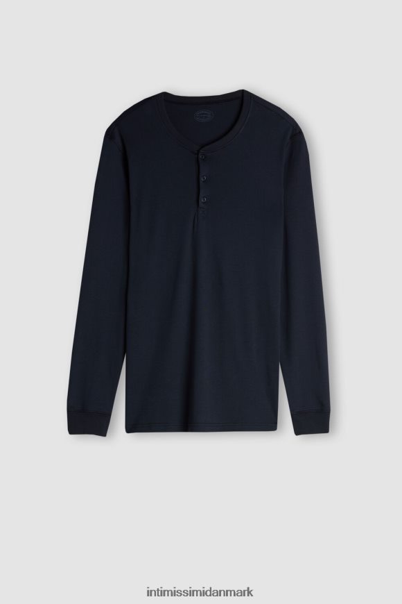 Intimissimi langærmet top i supima interlock Mænd 800-midnatsblå beklædning 8DZ4XJ257