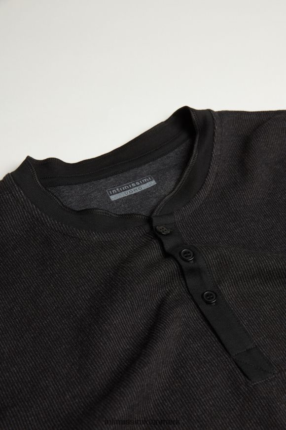 Intimissimi varm langærmet bedstefartop i bomuld Mænd 019-sort beklædning 8DZ4XJ220