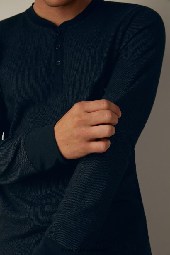 Intimissimi varm langærmet bedstefartop i bomuld Mænd 800-midnatsblå beklædning 8DZ4XJ221