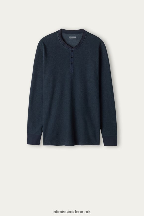 Intimissimi varm langærmet bedstefartop i bomuld Mænd 800-midnatsblå beklædning 8DZ4XJ221