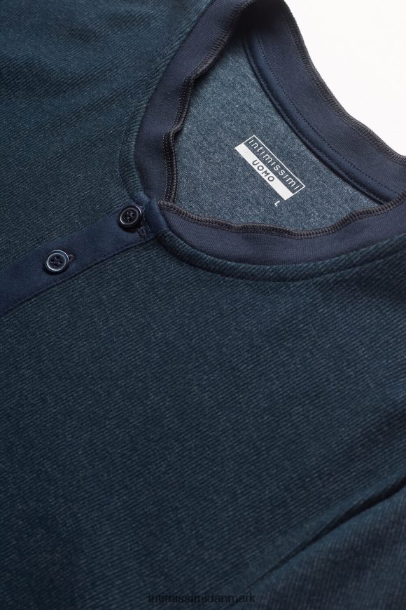 Intimissimi varm langærmet bedstefartop i bomuld Mænd 800-midnatsblå beklædning 8DZ4XJ221