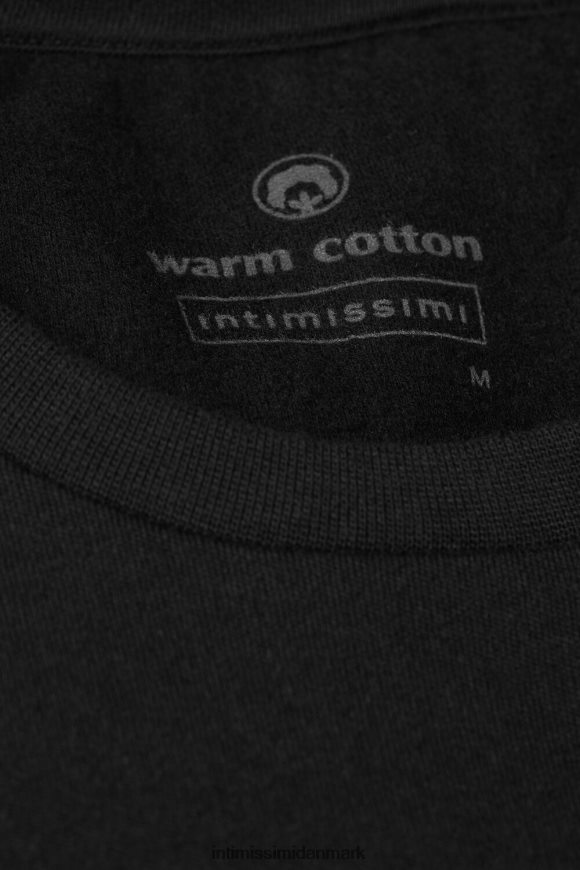 Intimissimi varm langærmet top i bomuld Mænd 019-sort beklædning 8DZ4XJ203