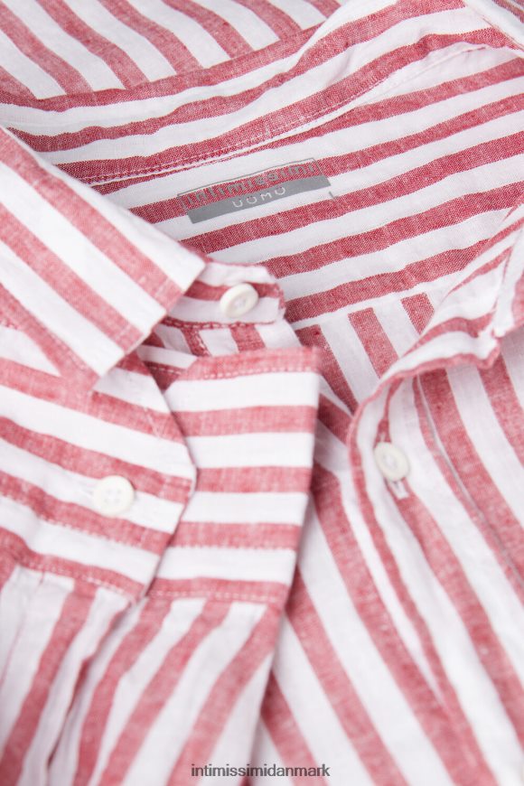 Intimissimi hvid/rød stribet hør og bomuldsskjorte Mænd 291j-hvide røde striber beklædning 8DZ4XJ157