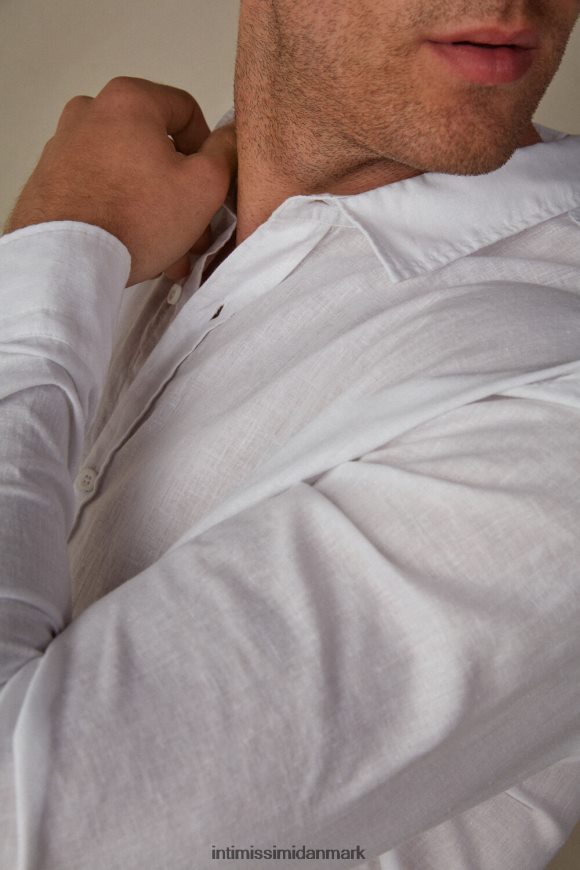 Intimissimi linned og bomuldsskjorte Mænd 001-hvid beklædning 8DZ4XJ210