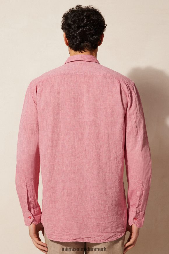 Intimissimi linned og bomuldsskjorte Mænd 290j-mørk pink beklædning 8DZ4XJ159