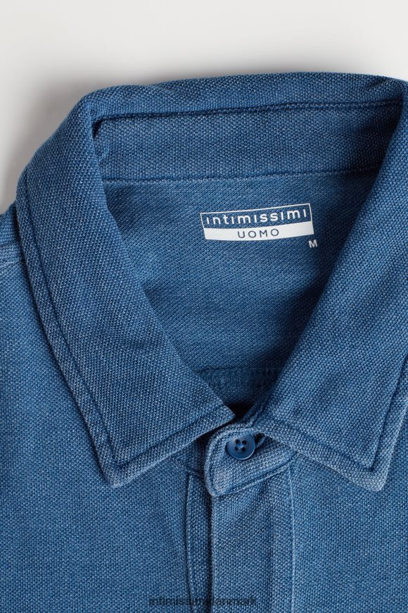 Intimissimi vasket kollektion pique-skjorte i bomuld Mænd 041j-denim blå melange beklædning 8DZ4XJ206