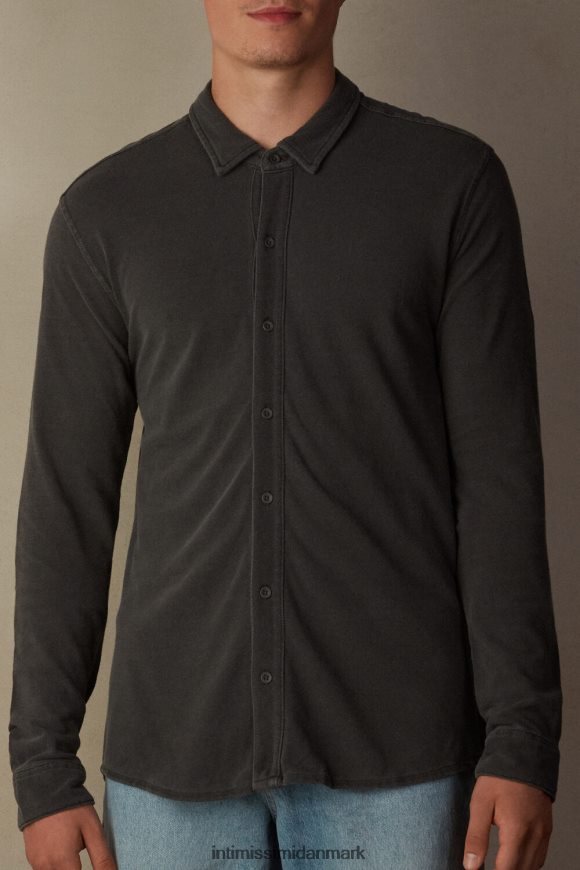 Intimissimi vasket kollektion pique-skjorte i bomuld Mænd 042j-vasket grå beklædning 8DZ4XJ205