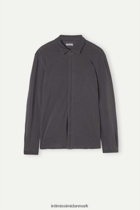Intimissimi vasket kollektion pique-skjorte i bomuld Mænd 042j-vasket grå beklædning 8DZ4XJ205