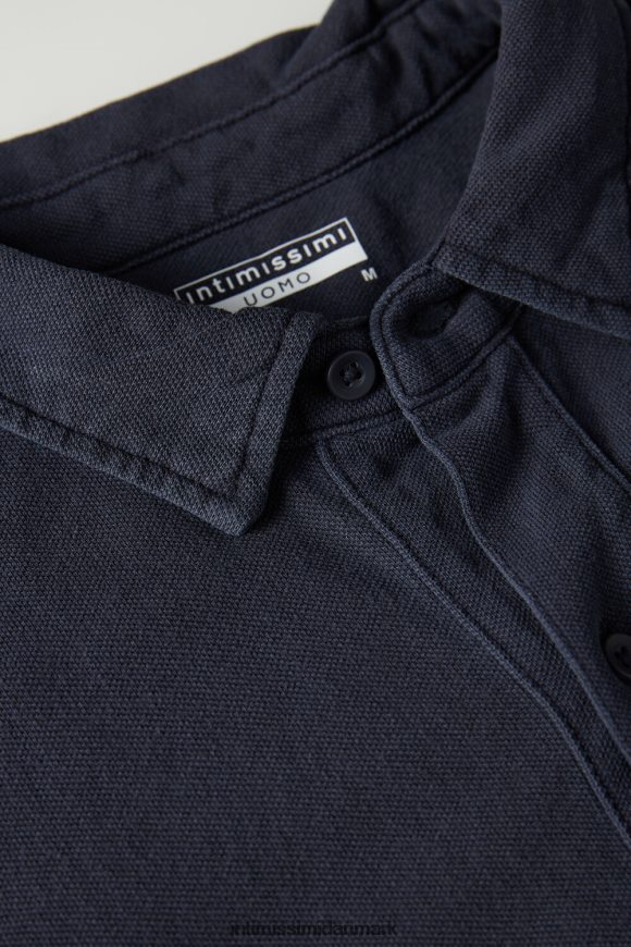 Intimissimi vasket kollektion pique-skjorte i bomuld Mænd 043j-vasket blå beklædning 8DZ4XJ204