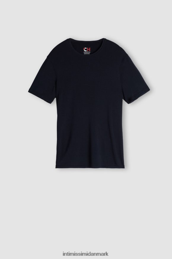 Intimissimi kortærmet modal-cashmir top Mænd 800-midnatsblå beklædning 8DZ4XJ253