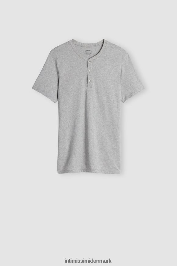 Intimissimi kortærmet supima bomuldsskjorte Mænd 031-lysegrå melange beklædning 8DZ4XJ233