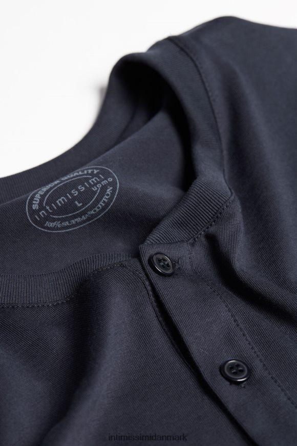 Intimissimi kortærmet supima bomuldsskjorte Mænd 800-midnatsblå beklædning 8DZ4XJ235