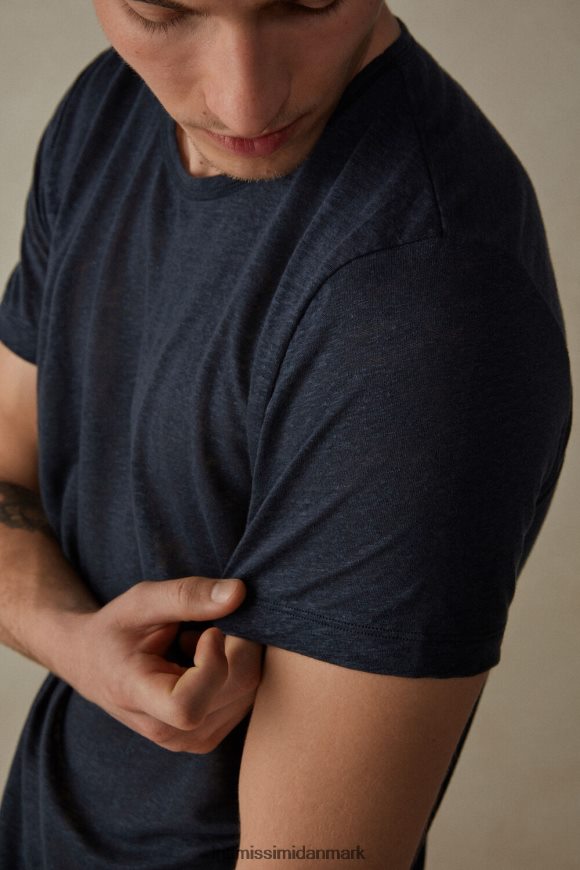 Intimissimi kortærmet t-shirt i hør Mænd 800-midnatsblå beklædning 8DZ4XJ222