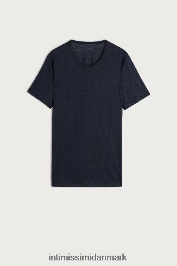 Intimissimi kortærmet t-shirt i hør Mænd 800-midnatsblå beklædning 8DZ4XJ222