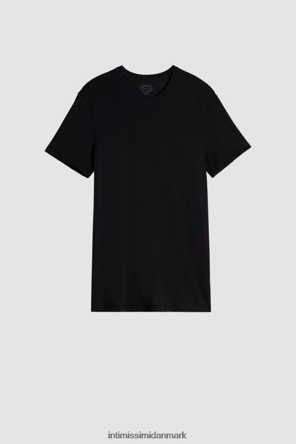 Intimissimi kortærmet t-shirt med rund hals i ekstra fin supima bomuld Mænd 019-sort beklædning 8DZ4XJ289