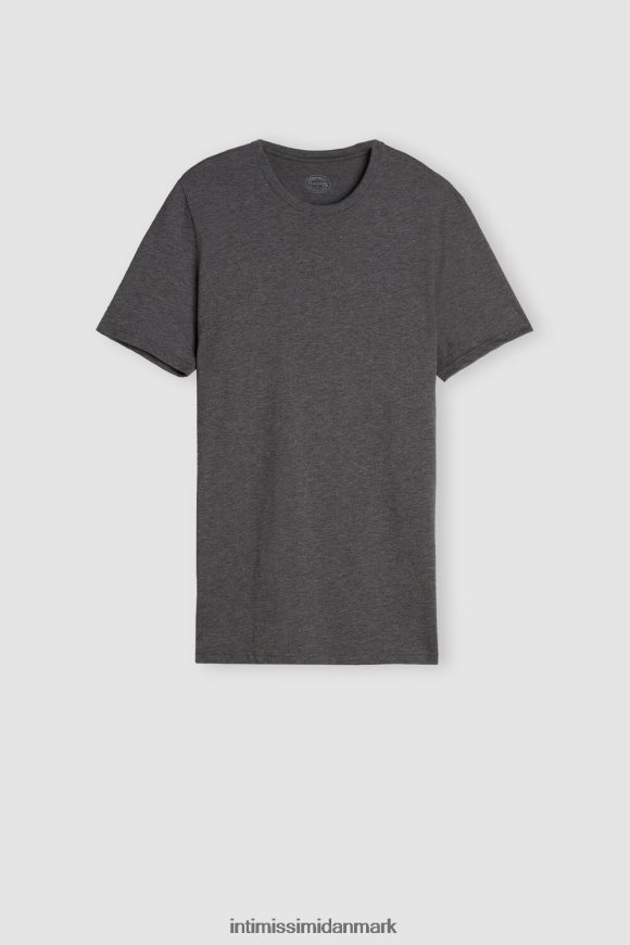 Intimissimi kortærmet t-shirt med rund hals i supima bomuld Mænd 5227-koksgrå melange beklædning 8DZ4XJ316