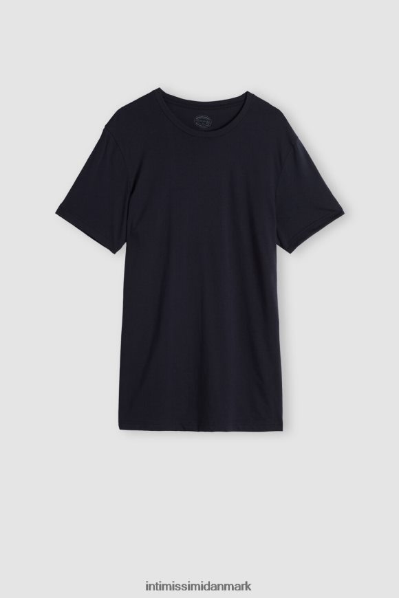 Intimissimi kortærmet t-shirt med rund hals i supima bomuld Mænd 800-midnatsblå beklædning 8DZ4XJ295