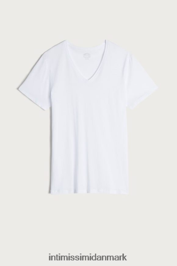 Intimissimi kortærmet v-hals t-shirt i ekstra fin supima bomuld Mænd 001-hvid beklædning 8DZ4XJ291