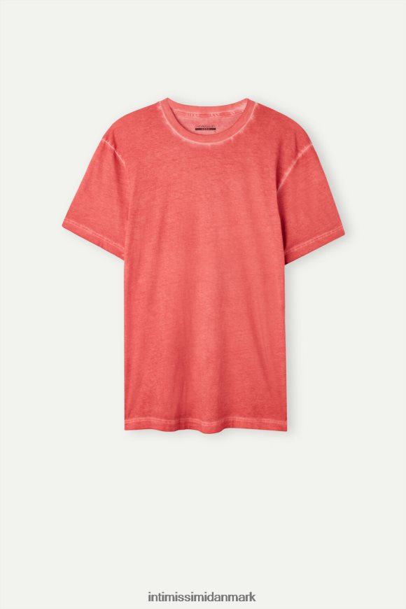 Intimissimi olievasket kortærmet bomuldstop Mænd 318j-olie rød beklædning 8DZ4XJ178