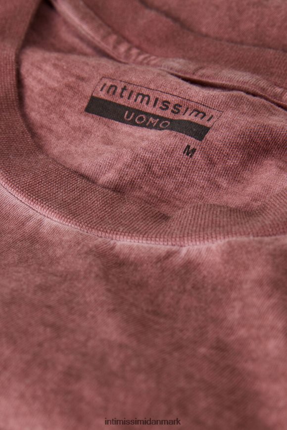Intimissimi olievasket kortærmet bomuldstop Mænd 4891-bordeaux vasket beklædning 8DZ4XJ207
