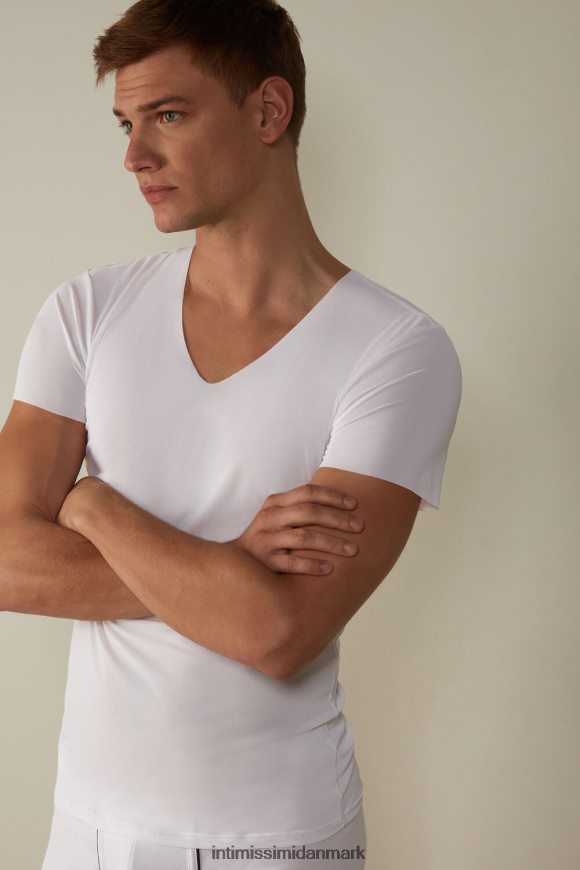 Intimissimi raw-edge micromesh top Mænd 001-hvid beklædning 8DZ4XJ266