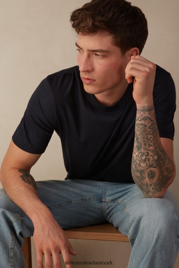 Intimissimi regular fit ekstra fin supima bomulds t-shirt Mænd 800-midnatsblå beklædning 8DZ4XJ183