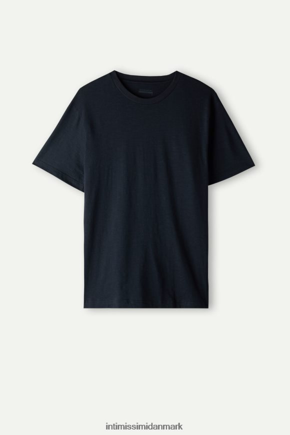Intimissimi slub bomuld t-shirt Mænd 800-midnatsblå beklædning 8DZ4XJ192