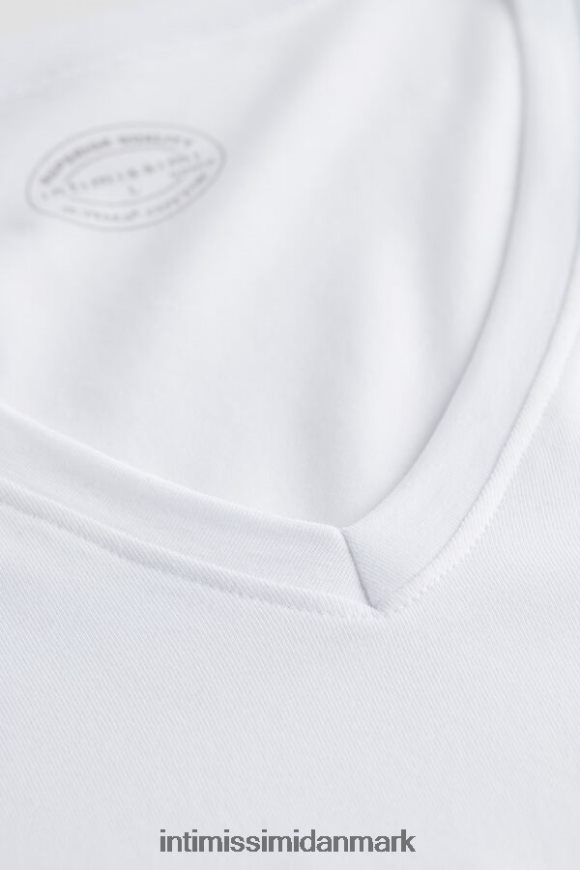 Intimissimi stræk supima bomulds t-shirt med v-hals Mænd 001-hvid beklædning 8DZ4XJ287