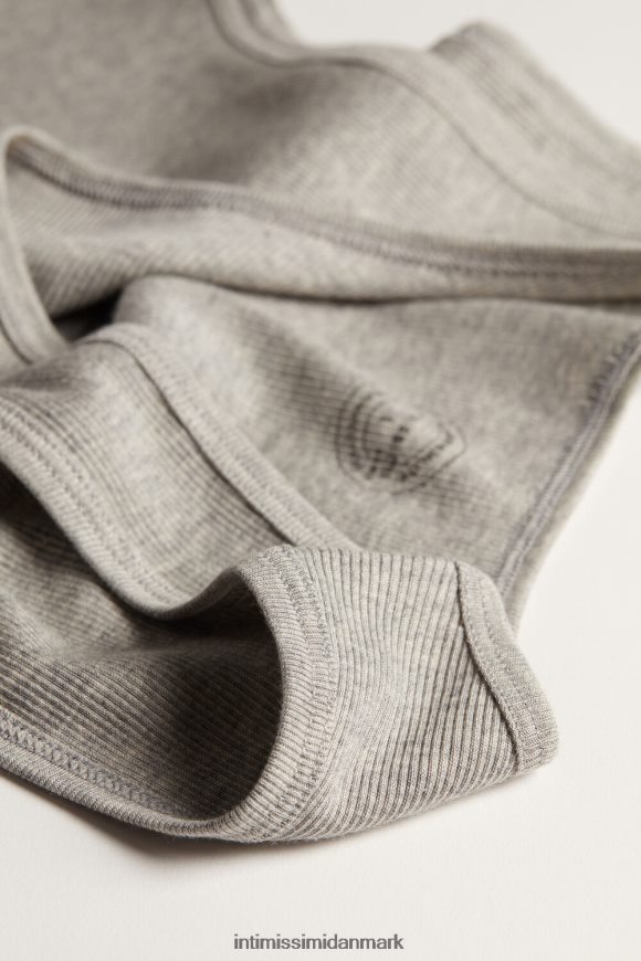 Intimissimi ribbet top i bomuld i supima Mænd 031-lysegrå melange beklædning 8DZ4XJ242