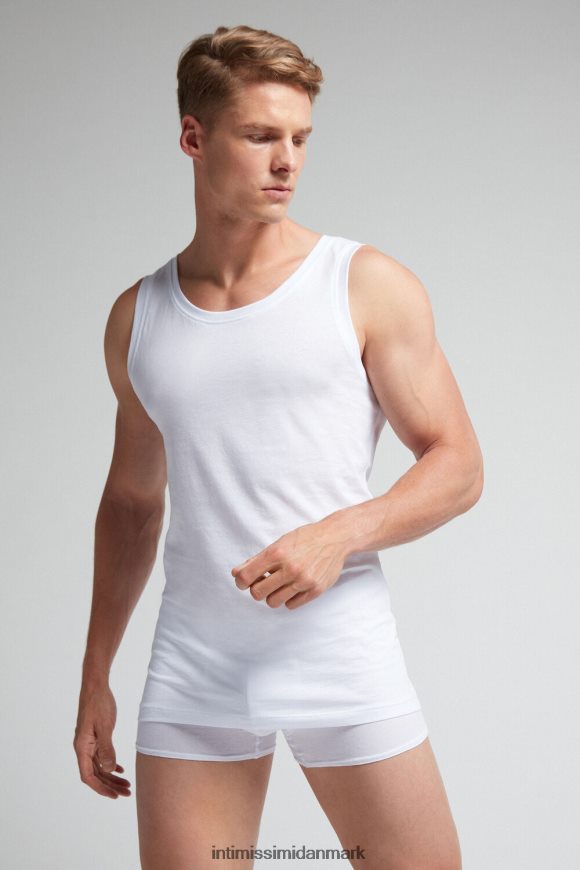 Intimissimi supima bomuldsvest top med rund hals Mænd 001-hvid beklædning 8DZ4XJ272