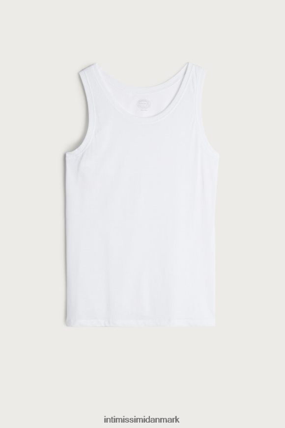 Intimissimi supima bomuldsvest top med rund hals Mænd 001-hvid beklædning 8DZ4XJ272