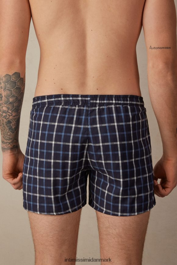 Intimissimi boksere med printdetaljer Mænd 169j-blå tjek undertøj 8DZ4XJ44