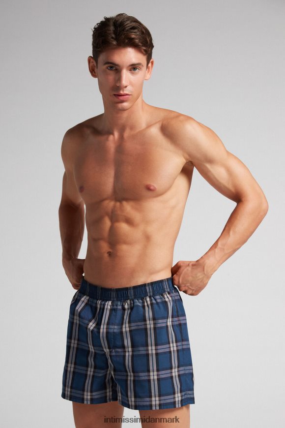 Intimissimi boksere med printdetaljer Mænd 375j-tjek mellemblå/nero undertøj 8DZ4XJ13