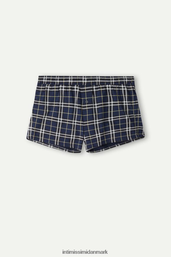 Intimissimi løstsiddende jersey-boksere i tartan bomuld Mænd 171j-blå/gul tartan print undertøj 8DZ4XJ43