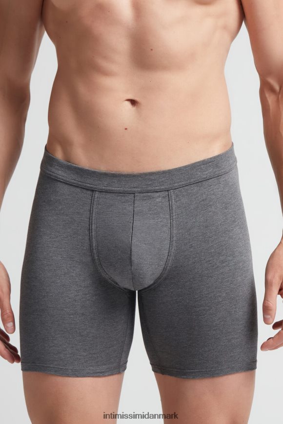 Intimissimi lange stretch supima bomuldsboksere Mænd 5227-koksgrå melange undertøj 8DZ4XJ56