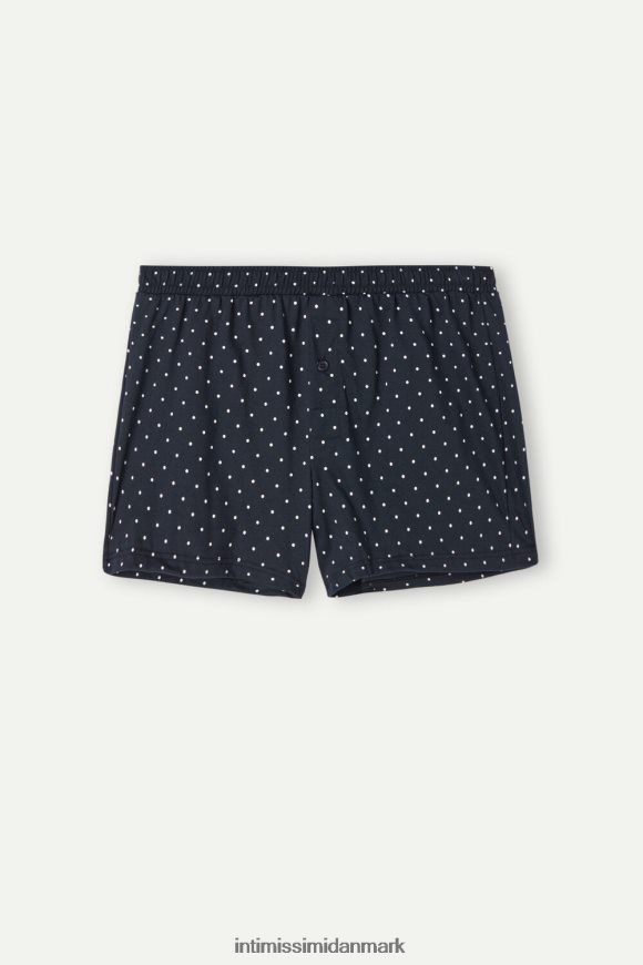 Intimissimi mønstrede boxershorts i bomuldsjersey med løs pasform Mænd 049j-prikker-print midnatsblå undertøj 8DZ4XJ72