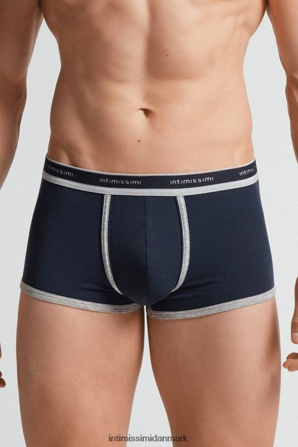 Intimissimi naturlig frisk supima bomuldsbokser med logo Mænd 320j-midnatsblå/lysegrå melange undertøj 8DZ4XJ41