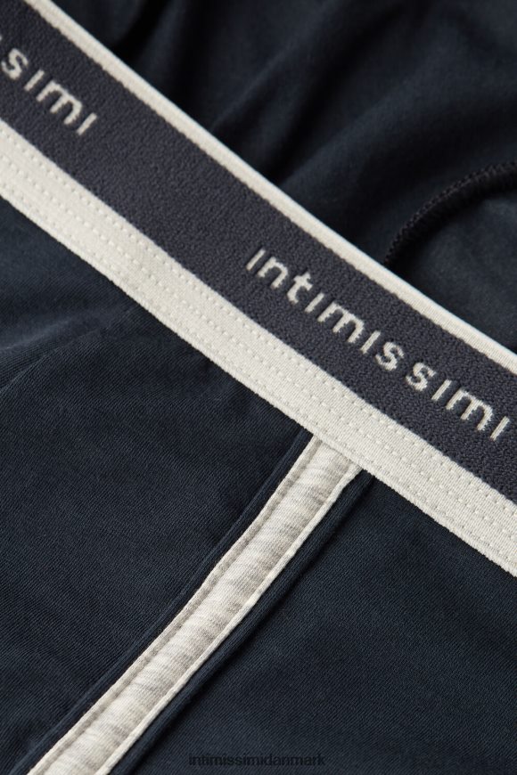 Intimissimi naturlig frisk supima bomuldsbokser med logo Mænd 320j-midnatsblå/lysegrå melange undertøj 8DZ4XJ41