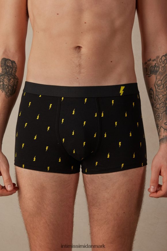 Intimissimi stræk supima bomuld lynbolt boxers Mænd 197j-lyn-print sort undertøj 8DZ4XJ34