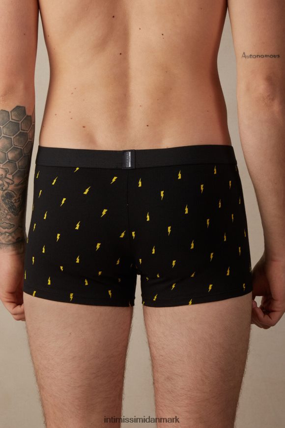 Intimissimi stræk supima bomuld lynbolt boxers Mænd 197j-lyn-print sort undertøj 8DZ4XJ34