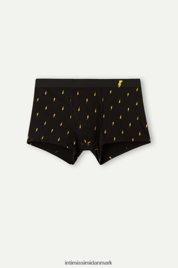 Intimissimi stræk supima bomuld lynbolt boxers Mænd 197j-lyn-print sort undertøj 8DZ4XJ34