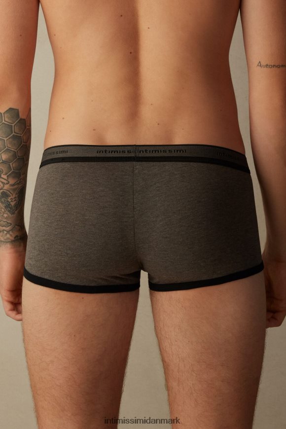 Intimissimi stræk supima boxershorts i bomuld med logodetalje Mænd 128j-brun melange/sort undertøj 8DZ4XJ60
